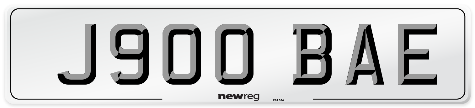 J900 BAE Number Plate from New Reg